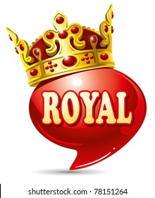 Royal speech bubble with gold crown