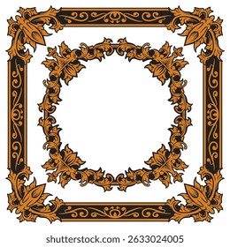 Royal Spiral Ornamental Frames in Geometric Premium Gold Pattern Vector