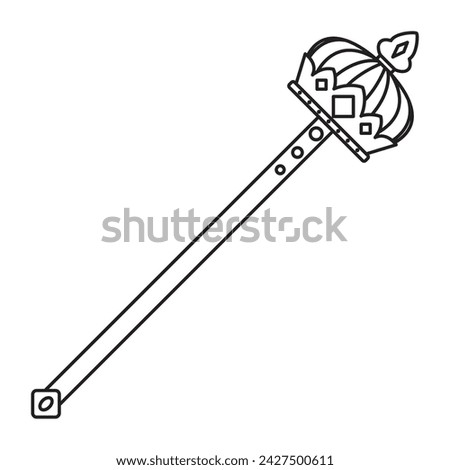 Royal staff outline icon Vector illustration