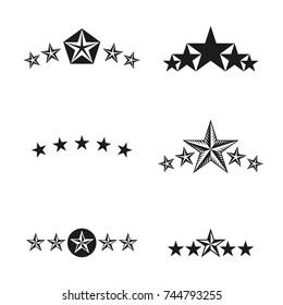 Royal Stars emblems elements set. Heraldic Coat of Arms decorative logos isolated vector illustrations collection.