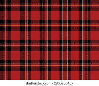 Royal stewart inspired deep red plaid seamless pattern, black bold red yellow holiday check seamless background. Suitable for party decorations, textile prints