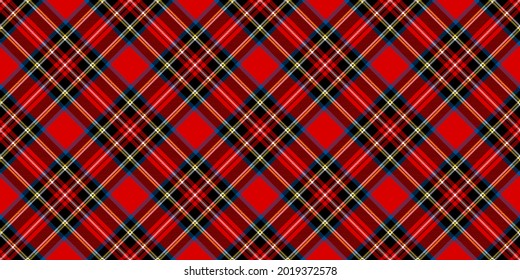 Royal Stewart tartan plaid. Scottish argyle pattern fabric swatch.