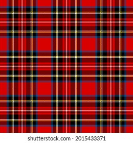 Royal Stewart Tartan. Scottish Clan Plaid Pattern.