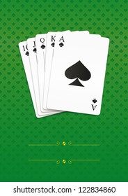 Royal straight flush playing cards poker. Vector illustration