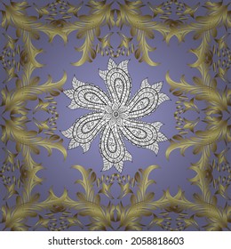 Royal-Stil. Spitzenmuster. Skizze, Schreib, Doodle auf Gelb, neutral und blau. Nahtlose Ornamente. Wiederholte Doodles. Vektorkunst. Lineares Muster. Im Vintage-Stil. Geometrisches Muster. Vektorkunst