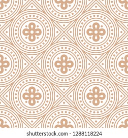 Royal style linear geometric gold seamless pattern, background.