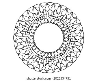 Royal style mandala design for background, texture, tattoo, mehndi, ornaments, art, coloring book,