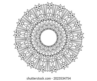 Royal style mandala design for background, texture, tattoo, mehndi, ornaments, art, coloring book,