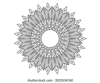 Royal style mandala design for background, texture, tattoo, mehndi, ornaments, art, coloring book,