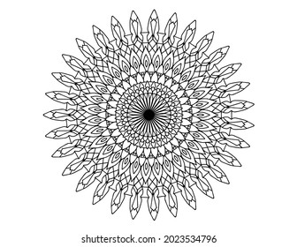 Royal style mandala design for background, texture, tattoo, mehndi, ornaments, art, coloring book,
