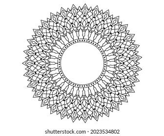 Royal style mandala design for background, texture, tattoo, mehndi, ornaments, art, coloring book,