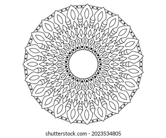 Royal style mandala design for background, texture, tattoo, mehndi, ornaments, art, coloring book,