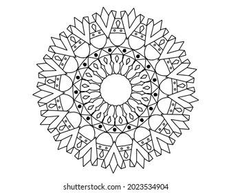 Royal style mandala design for background, texture, tattoo, mehndi, ornaments, art, coloring book,