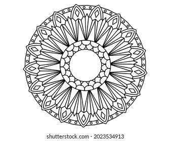 Diseño de Mandala estilo real para fondo, textura, tatuaje, méhndi, ornamentos, arte, libro de colorantes,