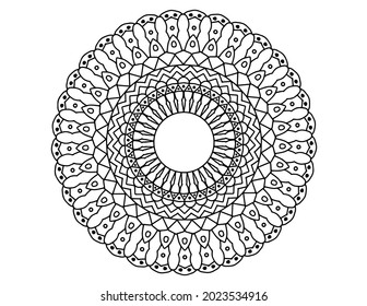Diseño de Mandala estilo real para fondo, textura, tatuaje, méhndi, ornamentos, arte, libro de colorantes,