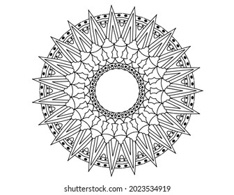 Royal style mandala design for background, texture, tattoo, mehndi, ornaments, art, coloring book,
