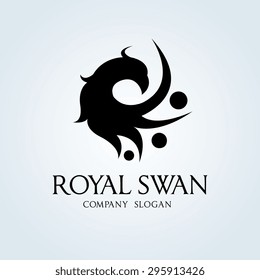 Royal Swan Vector Logo Template