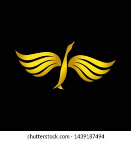 royal swans logo template design vector in isolated background