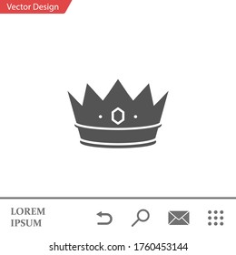 Royal symbol icon, monogram crown Icon. Vector illustration EPS 10.