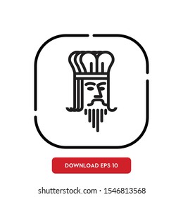 Royal symbol, king outline vector icon