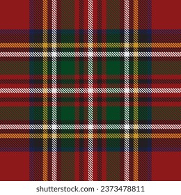 Royal Tartan English Seamless Pattern Vector Graphic Design Illustration Geometric Background Texture