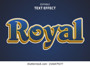 Royal Text Effect On Blue Background And Editable