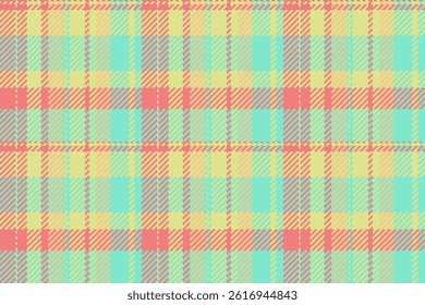 Royal texture background fabric, template vector plaid textile. Blanket check tartan pattern seamless in teal and lime colors palette.