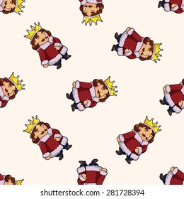 Royal theme king , cartoon seamless pattern background