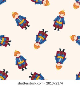 Royal theme prince , cartoon seamless pattern background
