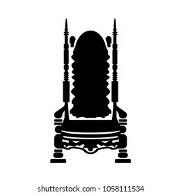 royal throne icon black silhouette vector isolated