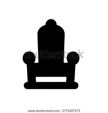 Royal Throne Icon Containing throne chair, monarchy seat, and king icon. Solid icon.
