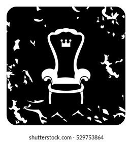 Royal throne icon. Grunge illustration of royal throne vector icon for web