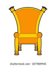 Royal throne isolated. Gold regal chair vector illustration
