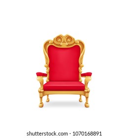 Royal throne, isolated on white.