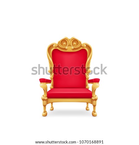 Royal throne, isolated on white.