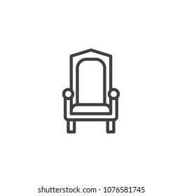 Royal throne outline icon. linear style sign for mobile concept and web design. King throne simple line vector icon. Symbol, logo illustration. Pixel perfect vector graphics