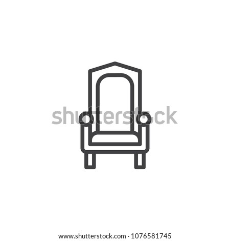 Royal throne outline icon. linear style sign for mobile concept and web design. King throne simple line vector icon. Symbol, logo illustration. Pixel perfect vector graphics