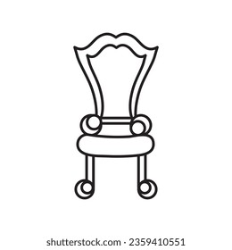 Royal throne outline icon.King throne simple line vector icon. flat illustration on white background..eps