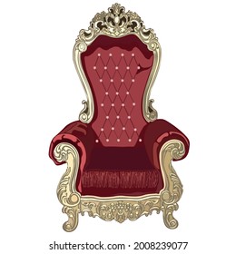 trono real rojo con oro