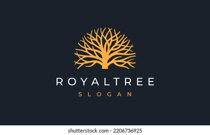 Logotipo del árbol real | Plantilla de diseño de logotipo de árbol grande