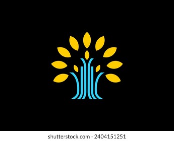 Royal Tree Logo. monogram Tree Logo. minimalist Tree logo design template