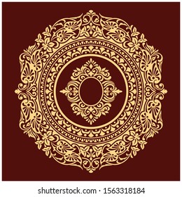 Royal vector frame with small decorative motif in Indian style for ornament design and invitation card.