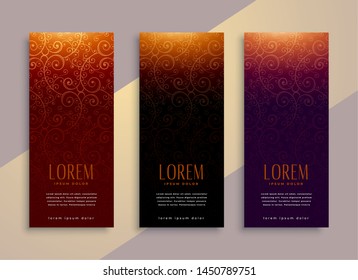 royal vertical banners set in luxury style