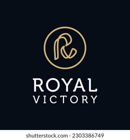 Royal Victory Logo, Vintage logo design template