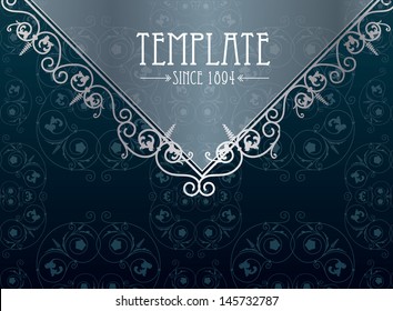 Royal vintage cover in editable vector format