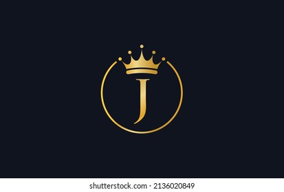 Royal Vintage Golden Jewel Crown Vector And Gold Crown Logo, Art And Symbol With The Letter J And Alphabets