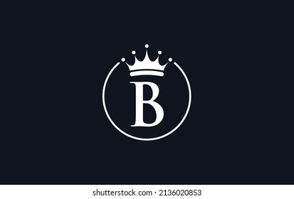 Royal vintage golden jewel crown vector and gold crown logo, art and symbol with the letter B and alphabets