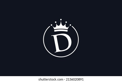 Royal vintage golden jewel crown vector and gold crown logo, art and symbol with the letter D and alphabets