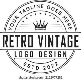 Royal Vintage Logo Design Badge Design Stock Vector (Royalty Free ...