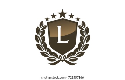 Royal VIP Shield Leaf Initial L